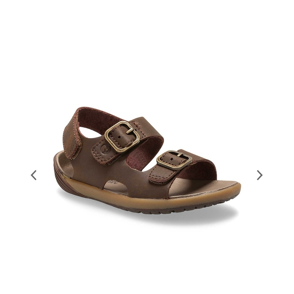 Merrell bare steps Brown Leather Sandals with Adjustable Straps